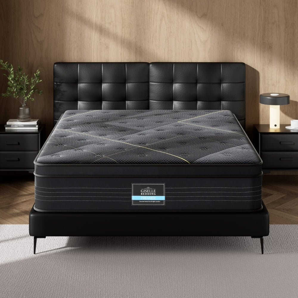 35cm Giselle Mattress Double Bed Bamboo Pocket Firm Foam MATTRESS-E-MIDNIGHT-35-D