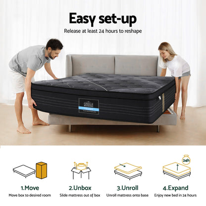 35cm Giselle Mattress Double Bed Bamboo Pocket Firm Foam MATTRESS-E-MIDNIGHT-35-D