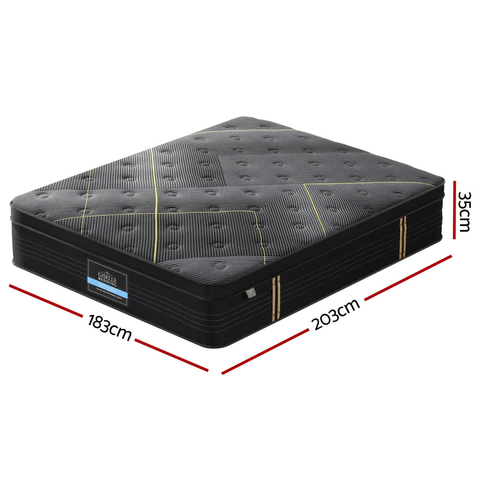 35cm Giselle Mattress King Bed Bamboo Pocket Firm Foam MATTRESS-E-MIDNIGHT-35-K