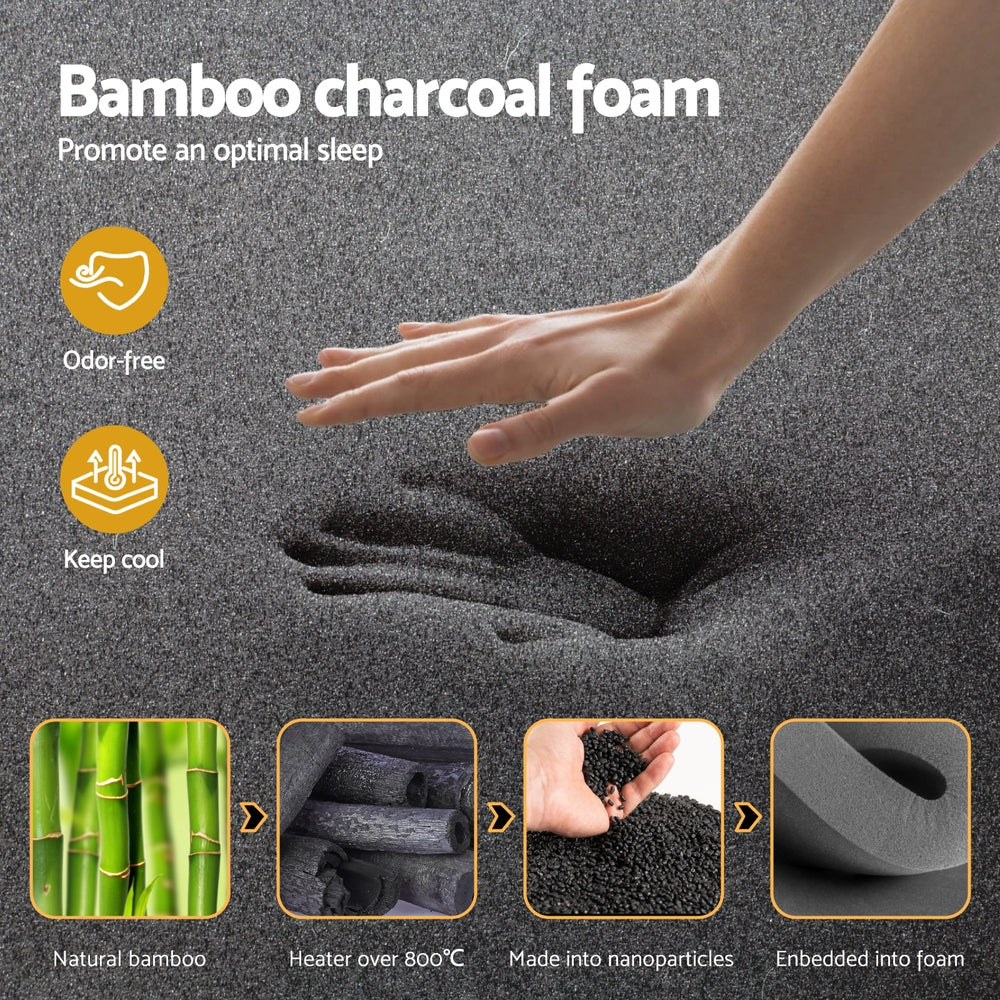 35cm Giselle Mattress Queen Bed Bamboo Pocket Firm Foam MATTRESS-E-MIDNIGHT-35-Q