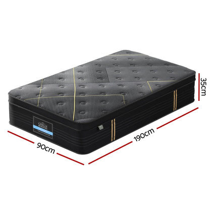 35cm Giselle Mattress Single Bed Bamboo Pocket Firm Foam MATTRESS-E-MIDNIGHT-35-S