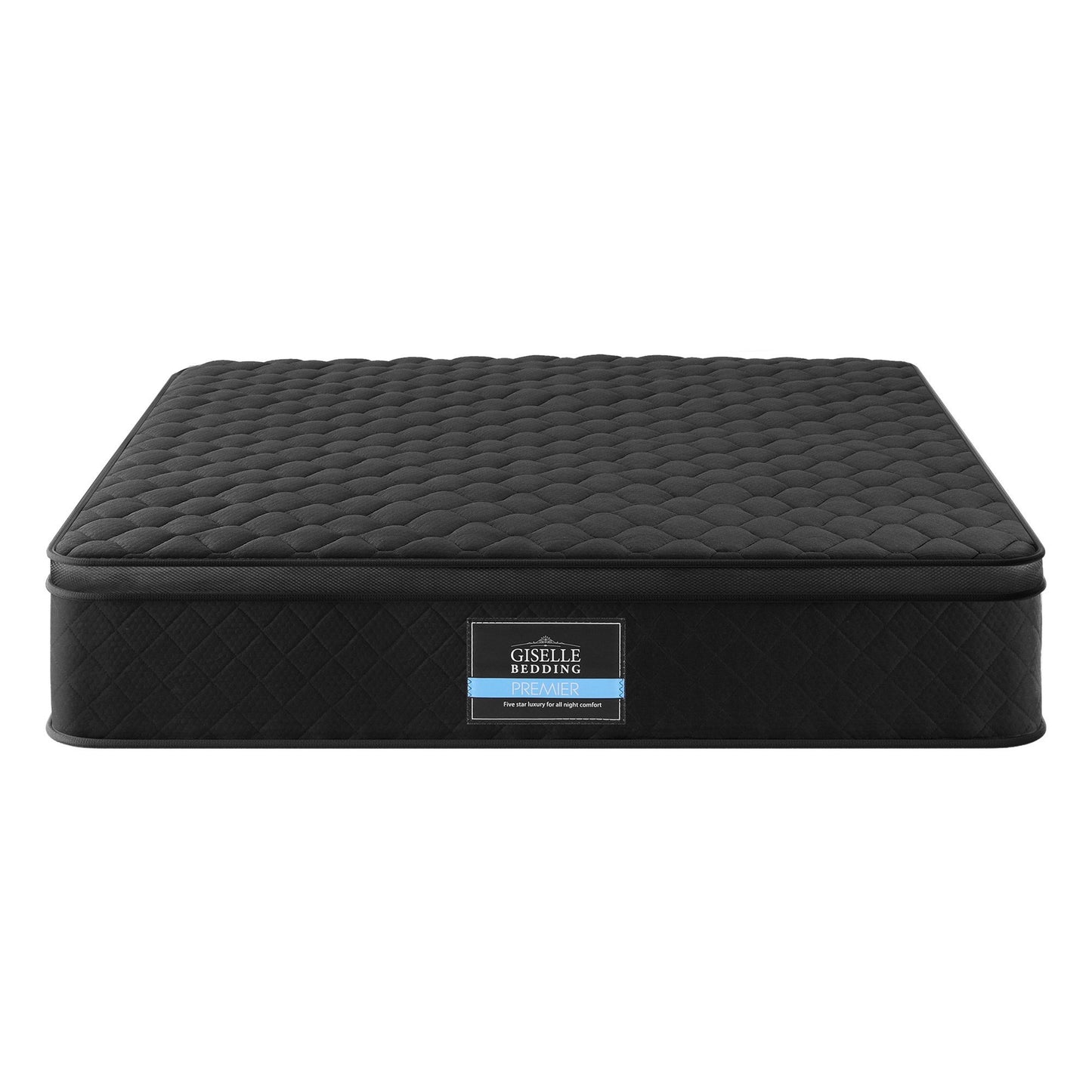 Giselle Bedding King Mattress 34cm Euro Top with 5-Zone Pocket Spring Support Black MATTRESS-E-MUSE-34-K
