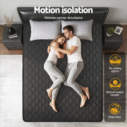 Giselle Bedding King Mattress 34cm Euro Top with 5-Zone Pocket Spring Support Black MATTRESS-E-MUSE-34-K