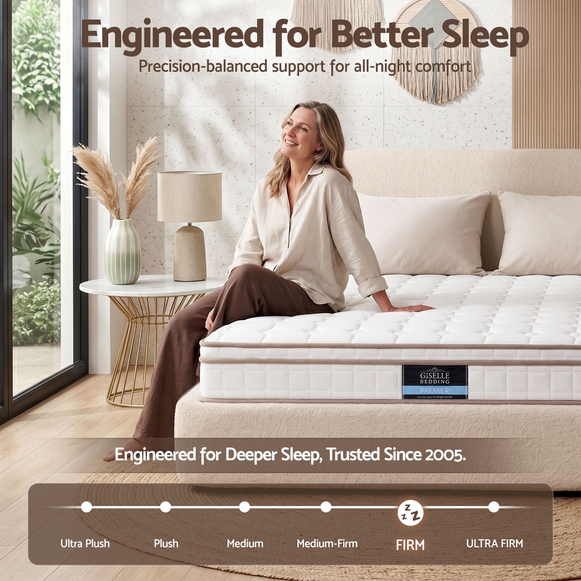 Giselle 20cm Firm Double Mattress Pocket Spring for Bedroom or Guest Room