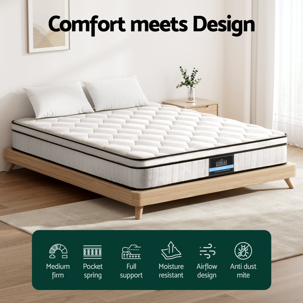 22cm Giselle Mattress Double Size MATTRESS-E-PLUSH-22-D