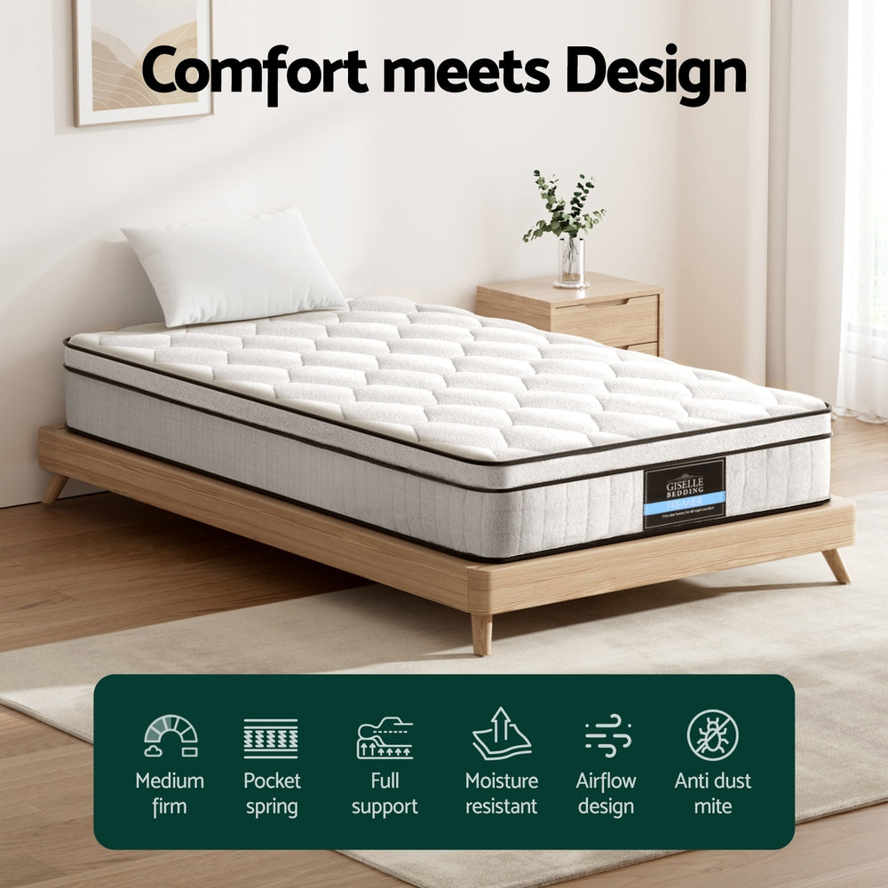 22cm Giselle Mattress KS Size MATTRESS-E-PLUSH-22-KS