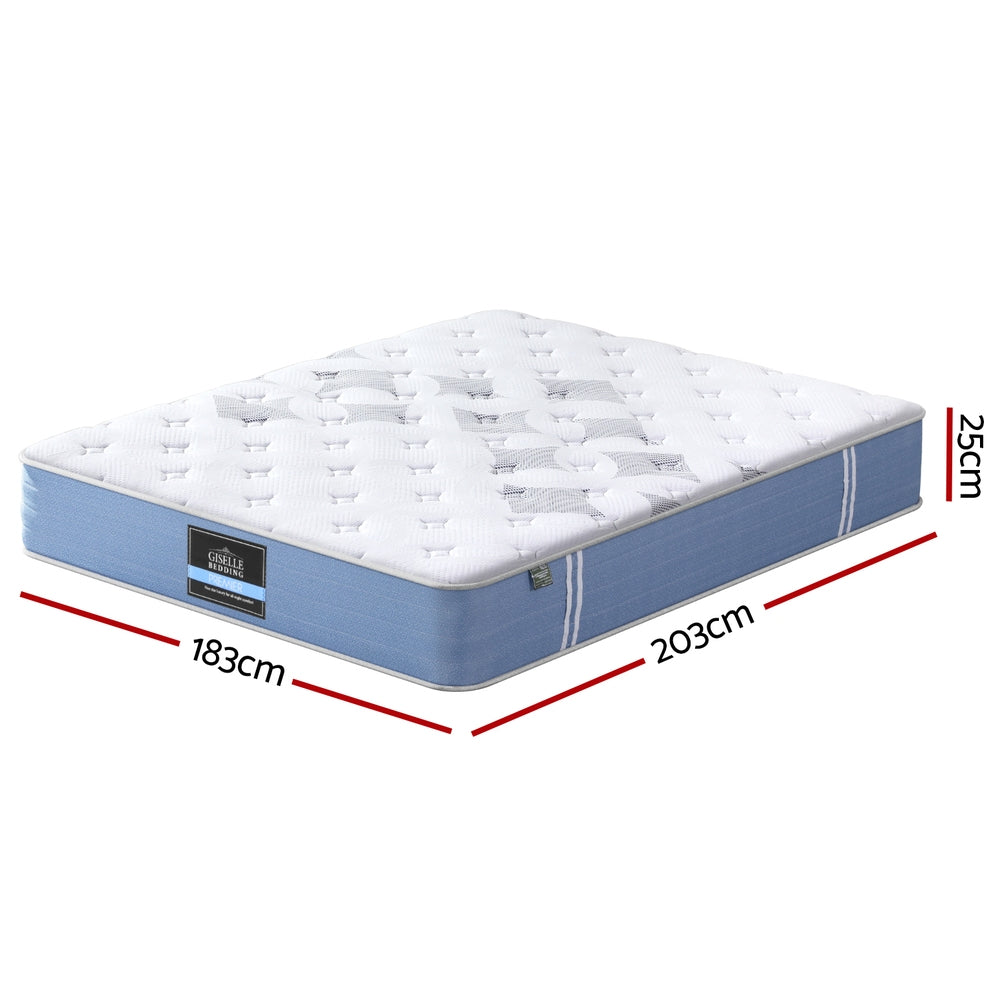 25cm Giselle Mattress King Bed Pocket Spring Mattresses MATTRESS-E-SNOW-25-K
