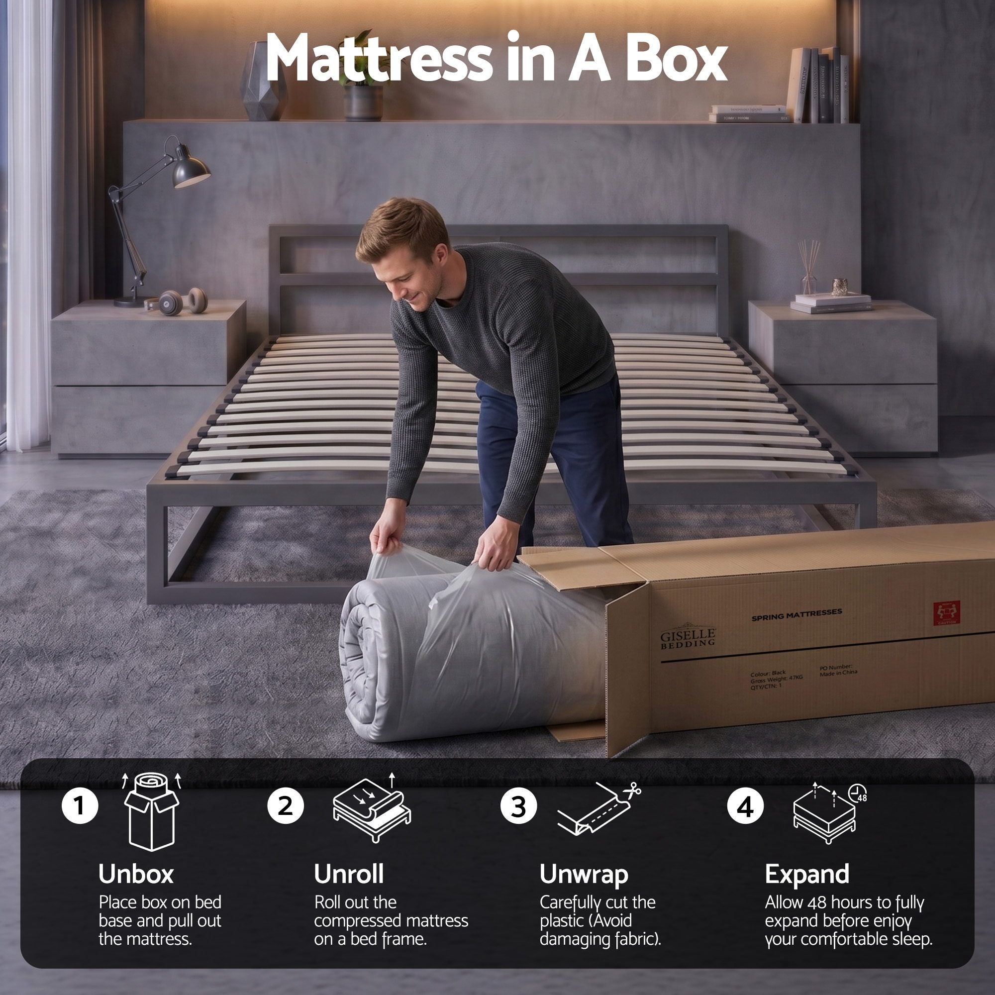 Giselle 30cm Queen Mattress with Edge Support and 5-Zone Comfort