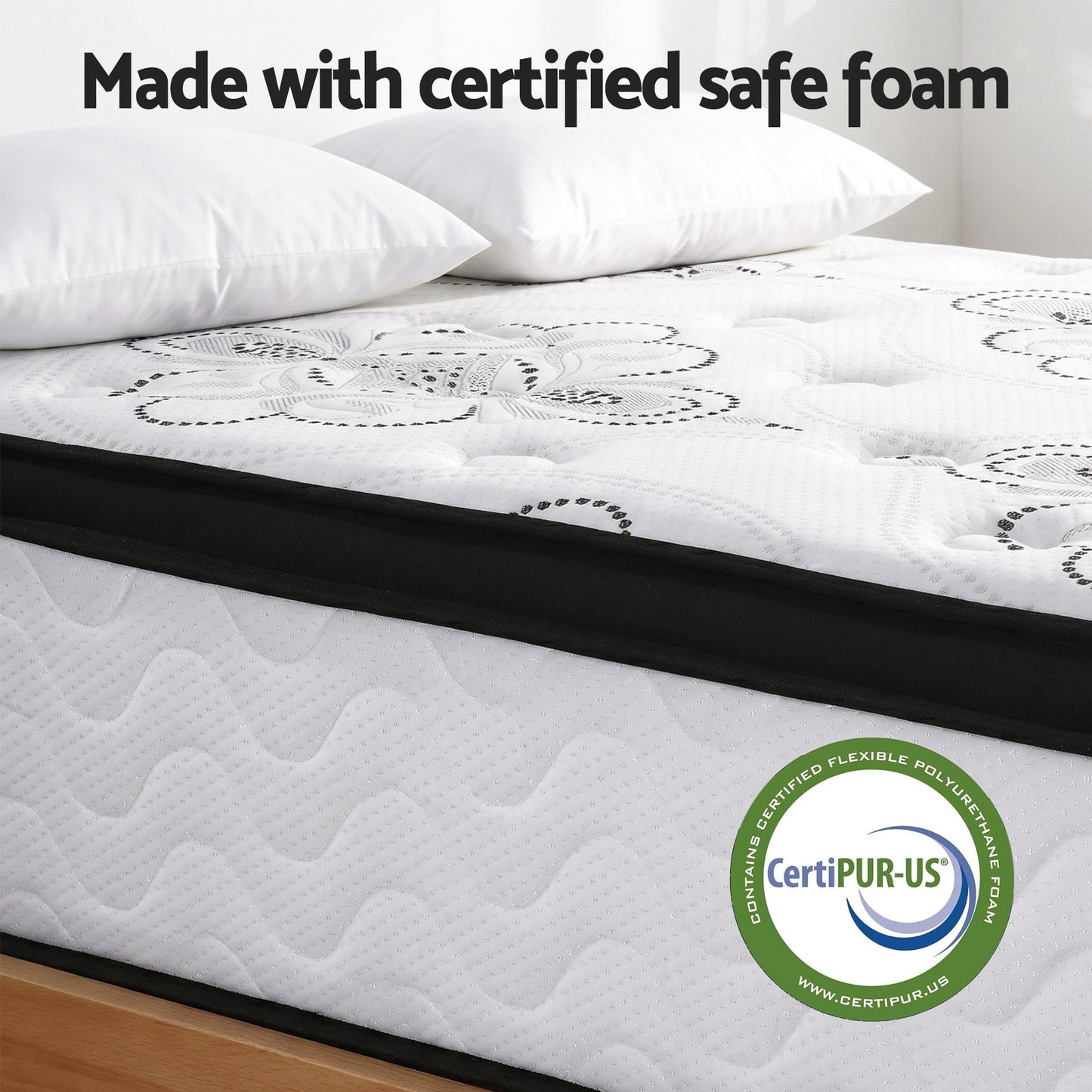 Giselle Bedding King Mattress 30cm Pocket Spring Euro Top Medium Firm Foam MATTRESS-E-VERVE-30-K