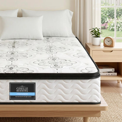 Giselle Bedding King Mattress 30cm Pocket Spring Euro Top Medium Firm Foam MATTRESS-E-VERVE-30-K
