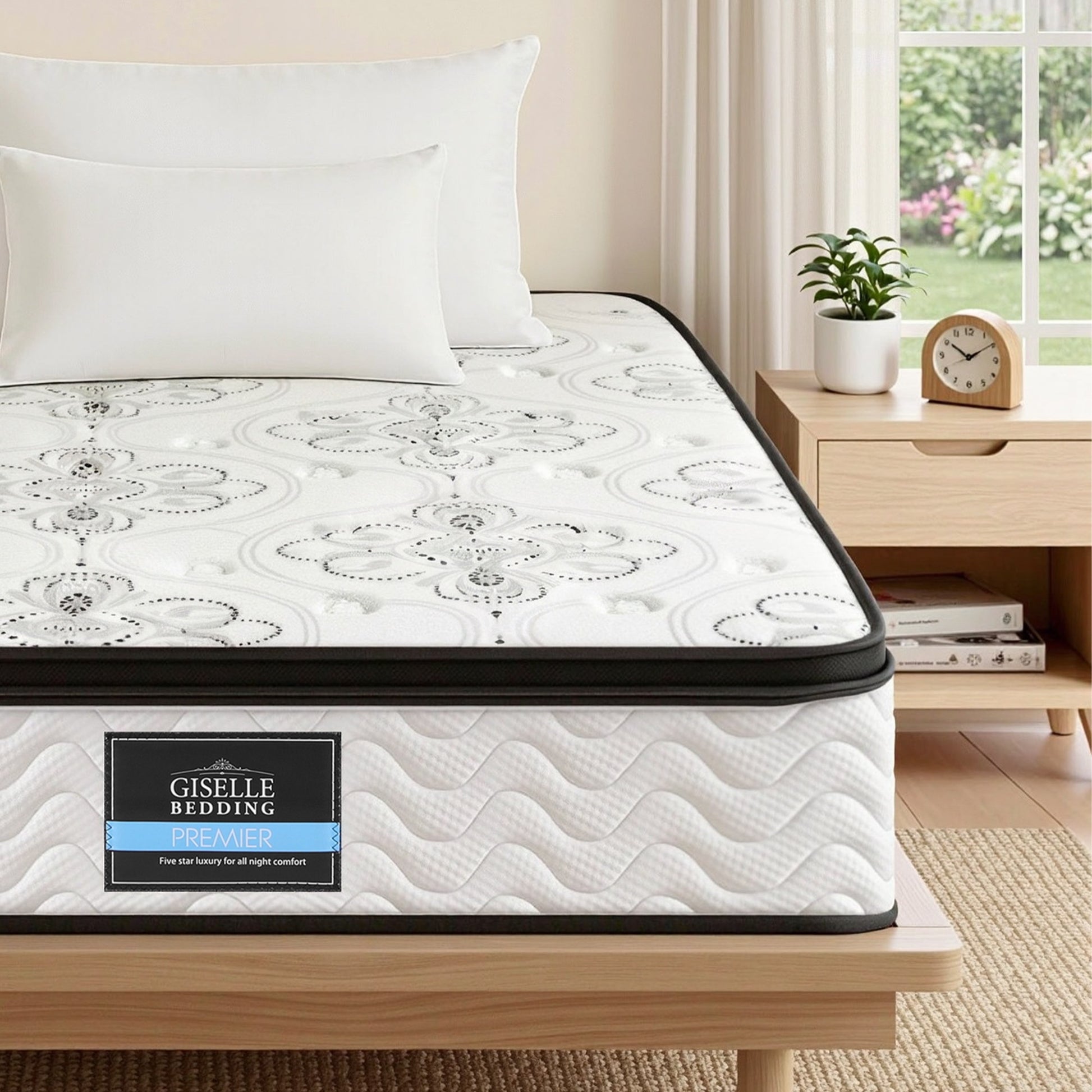 Giselle Bedding King Single Mattress 30cm Pocket Spring Euro Top Medium Firm Foam MATTRESS-E-VERVE-30-KS