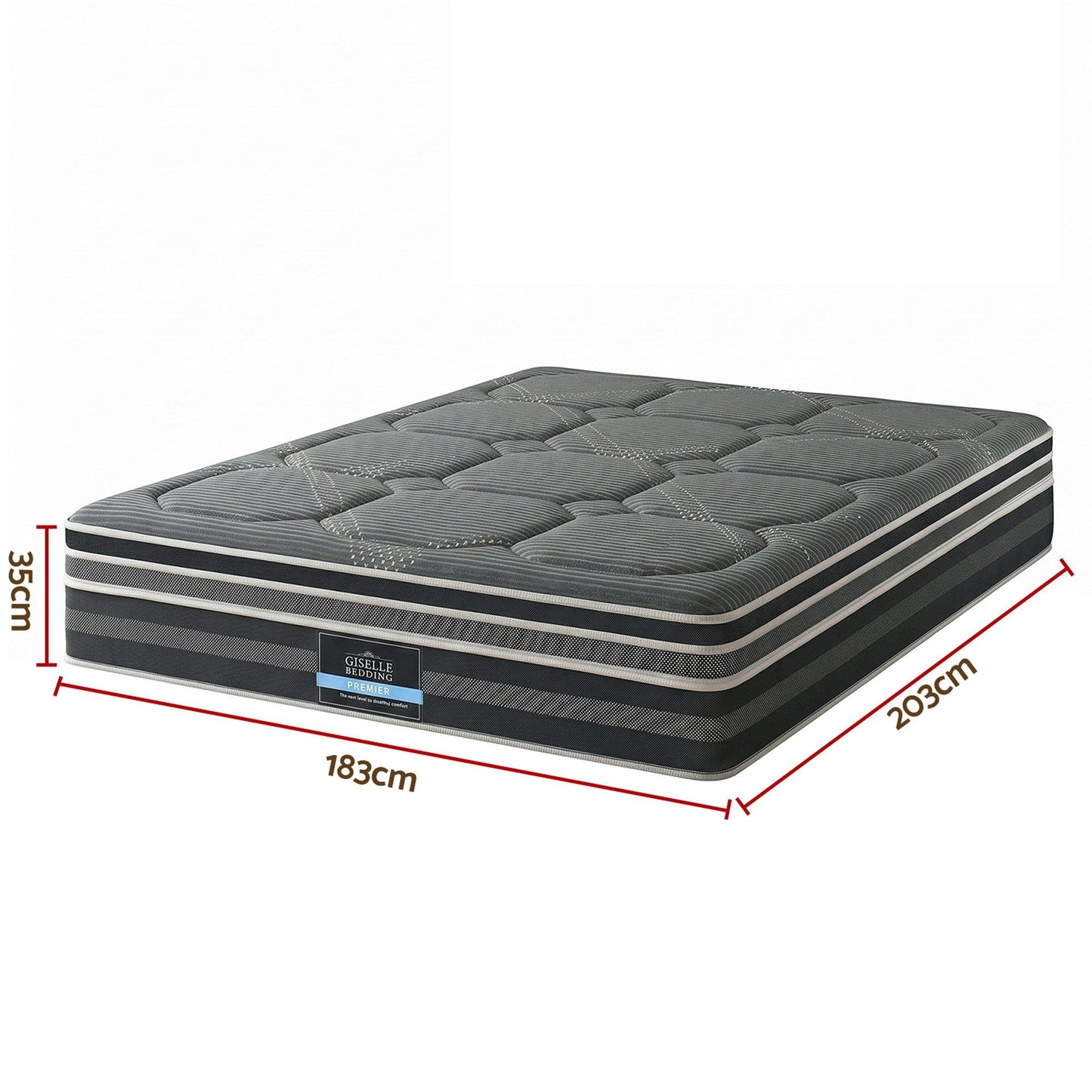 Giselle Mattress 35cm Hybrid Pocket Spring Euro Top King MATTRESS-FE35-K