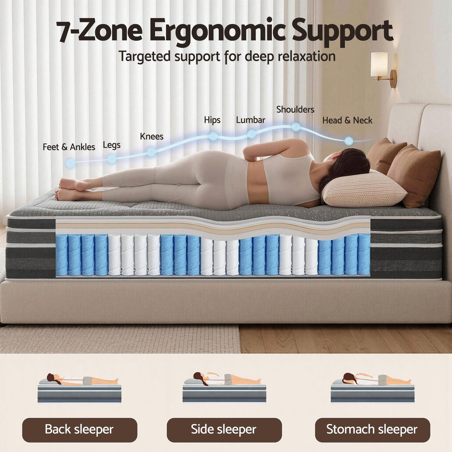 Giselle Mattress 35cm Hybrid Pocket Spring Euro Top King MATTRESS-FE35-K