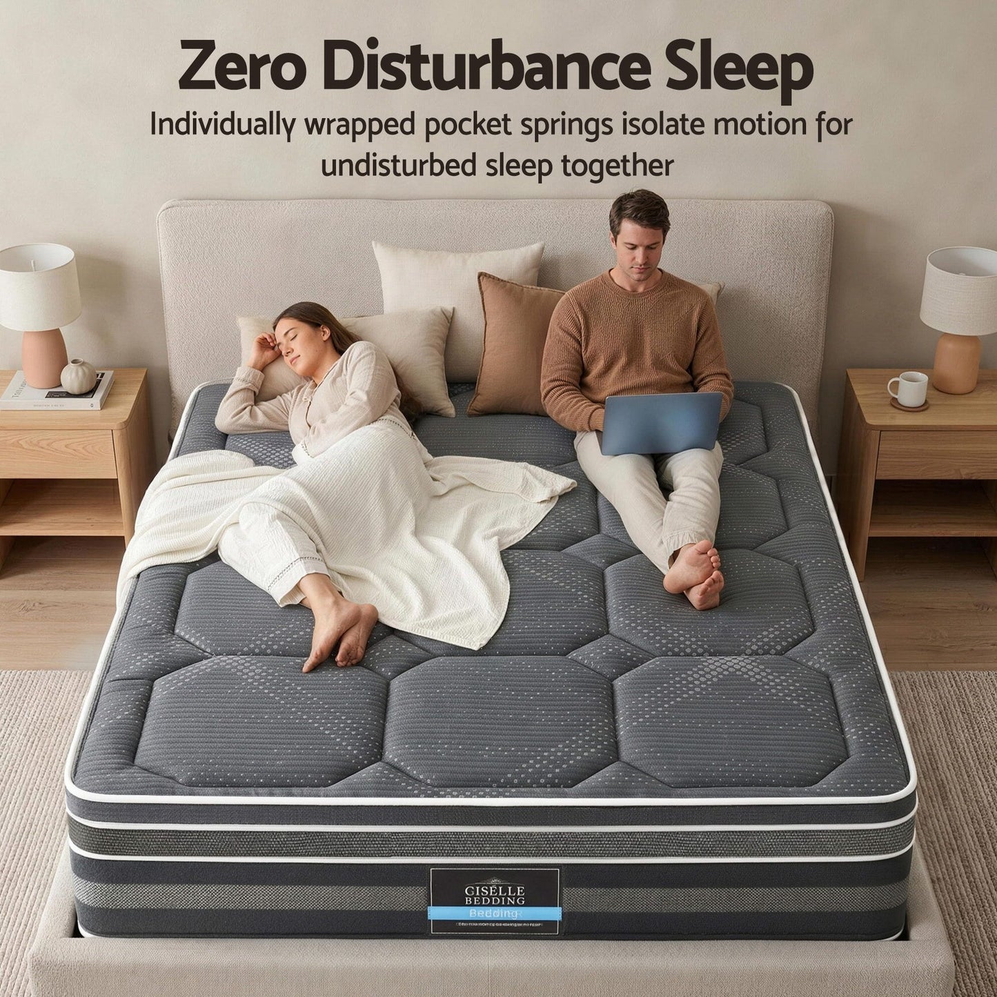 Giselle Mattress 35cm Hybrid Pocket Spring Euro Top King MATTRESS-FE35-K