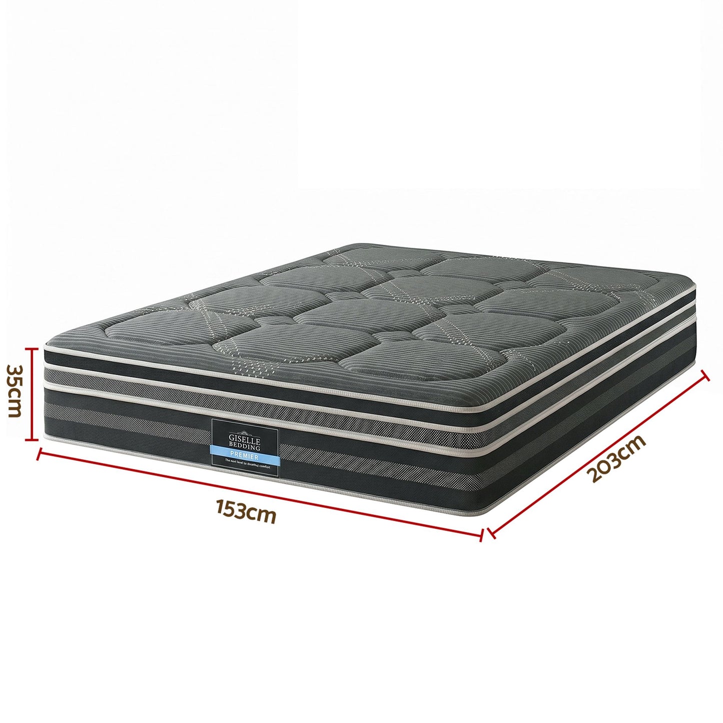 Giselle Mattress 35cm Hybrid Pocket Spring Euro Top Queen MATTRESS-FE35-Q