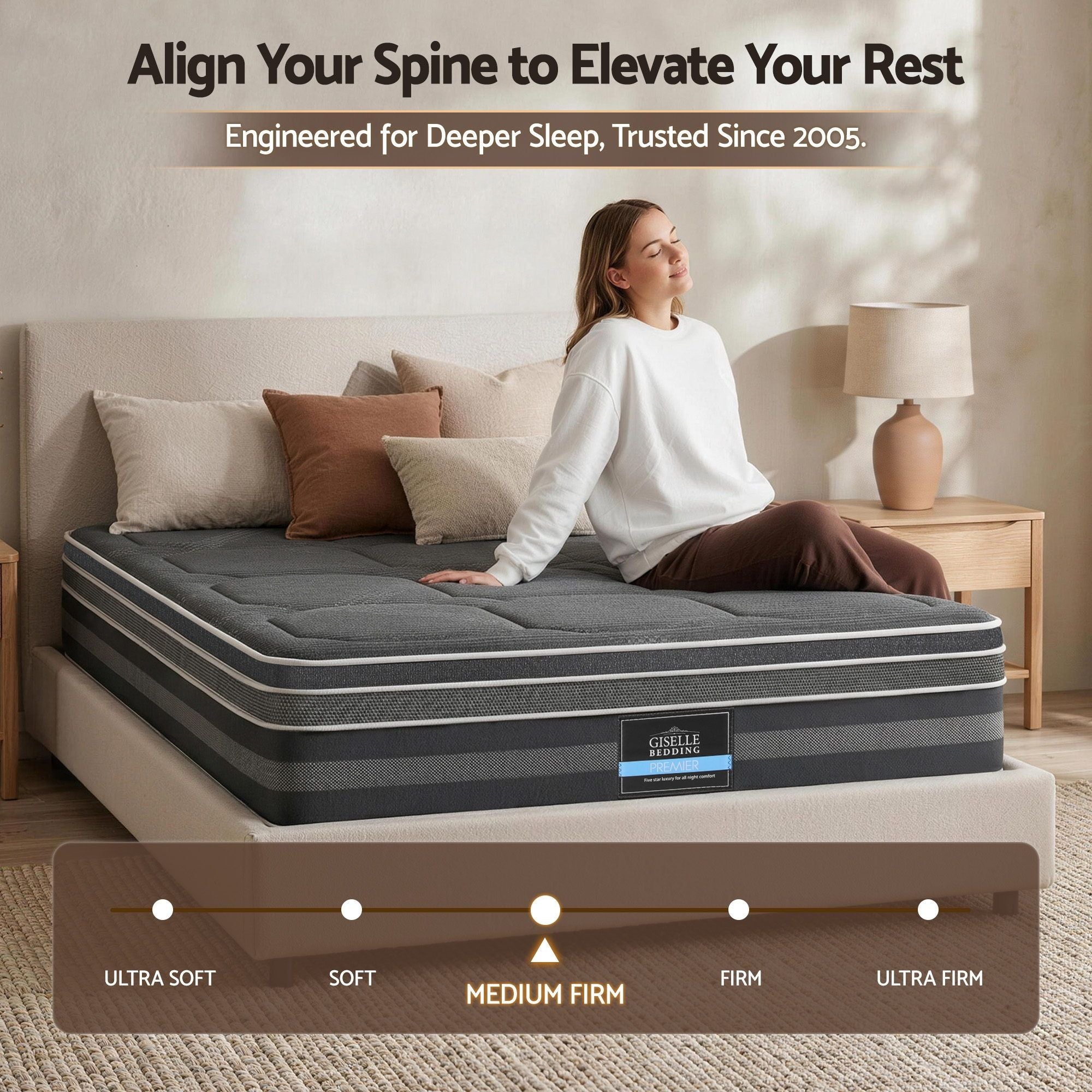Giselle Mattress 35cm Hybrid Pocket Spring Euro Top Queen MATTRESS-FE35-Q