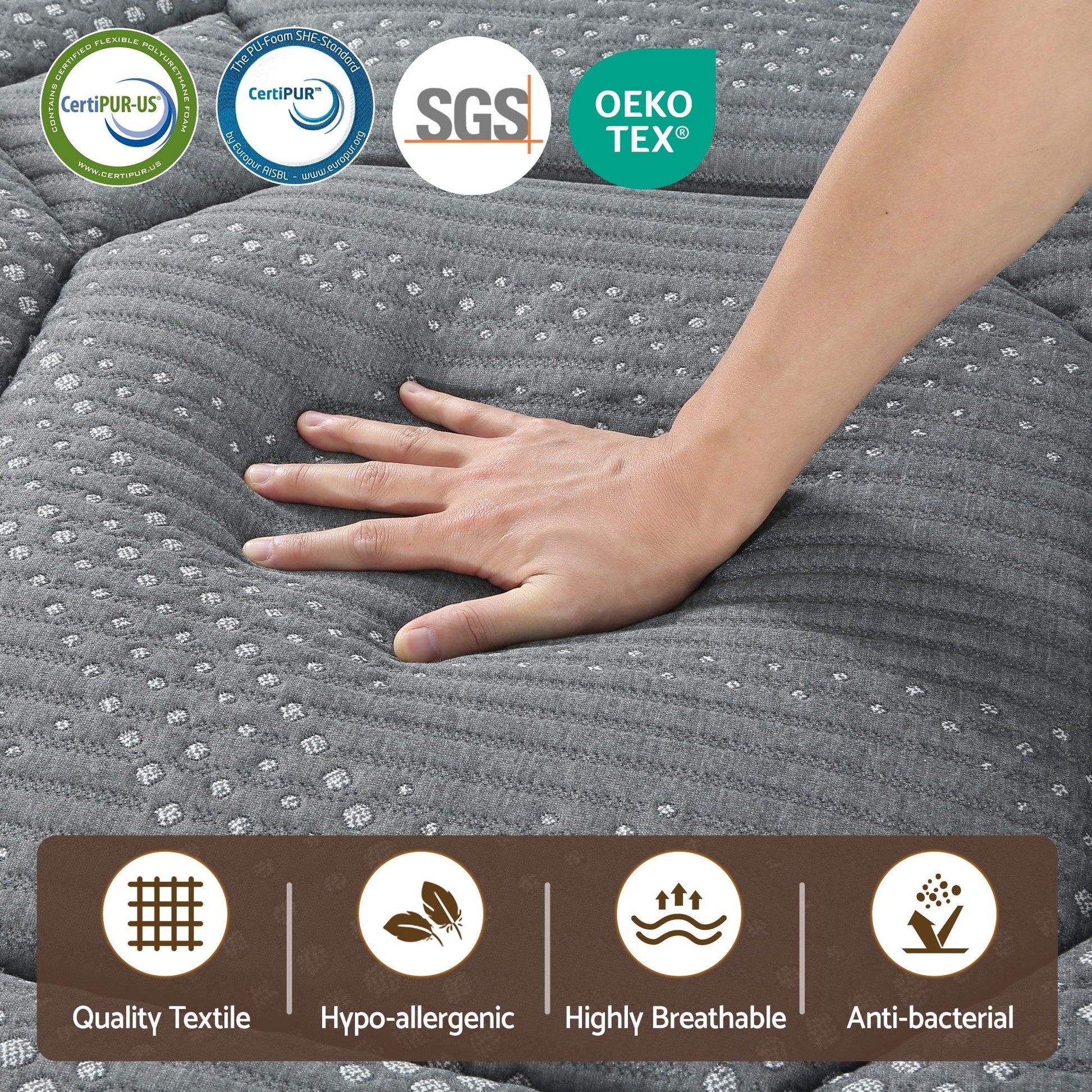 Giselle Mattress 35cm Hybrid Pocket Spring Euro Top Queen MATTRESS-FE35-Q