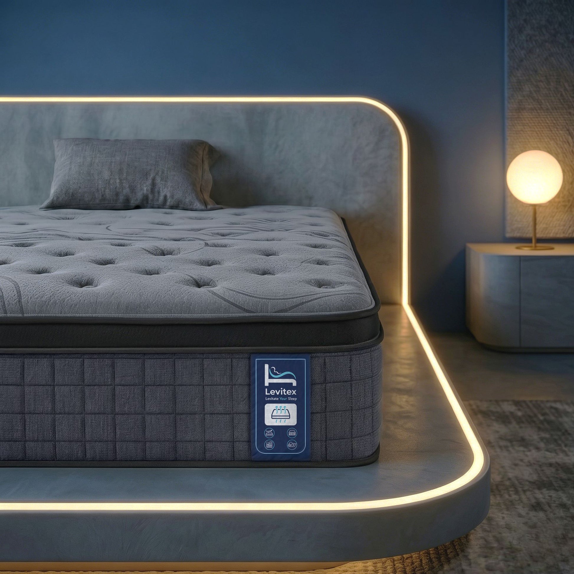 Levitex Single Mattress 33 cm 7-Zone Pocket Spring 8.0 Extra Firm with Dual-Row Edge Support & Breathable MATTRESS-LV-AETHER-33-S