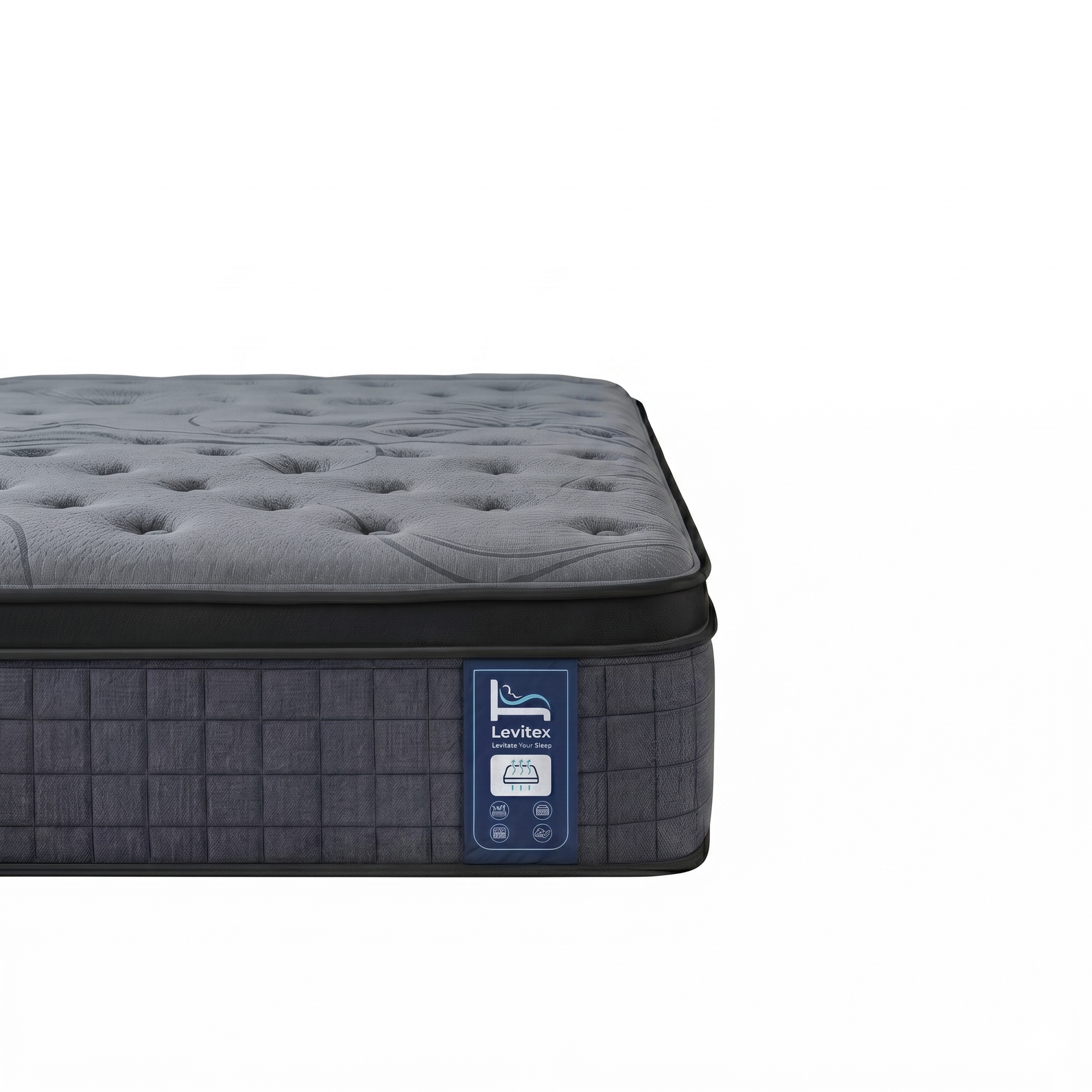 Levitex Single Mattress 33 cm 7-Zone Pocket Spring 8.0 Extra Firm with Dual-Row Edge Support & Breathable Knit Cover