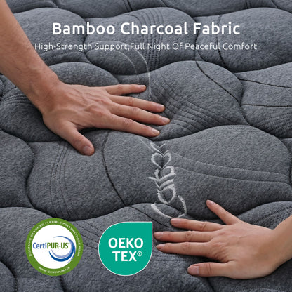 Levitex Queen Mattress 25 cm Hybrid Pocket Spring with 4cm Egg Crate Foam for Deep Sleep Bamboo Charcoal MATTRESS-LV-LUMINA-25-Q
