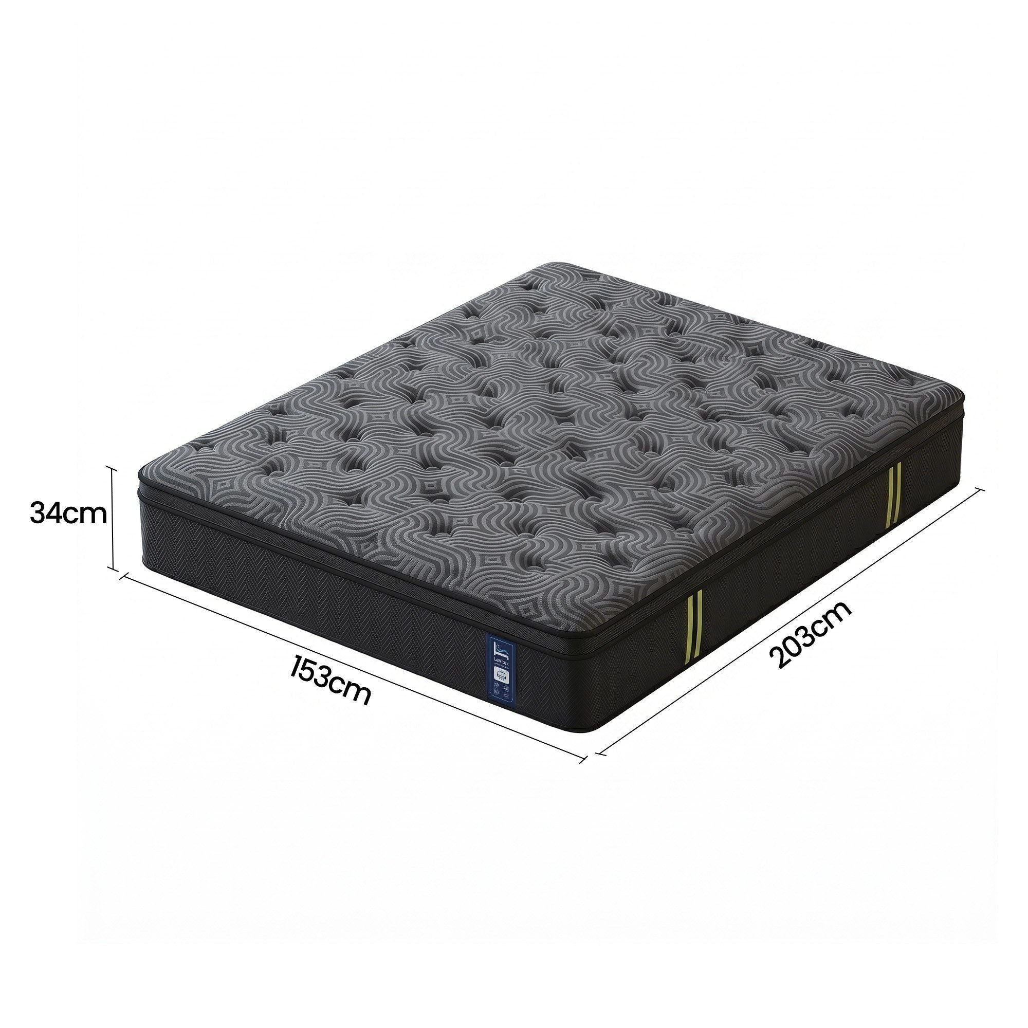 Levitex Queen Mattress 34 cm 5-Zone Pressure Relief  Pocket Spring with Reinforced Edge Support & Breathable Gel Memory Foam Hybrid Mattress