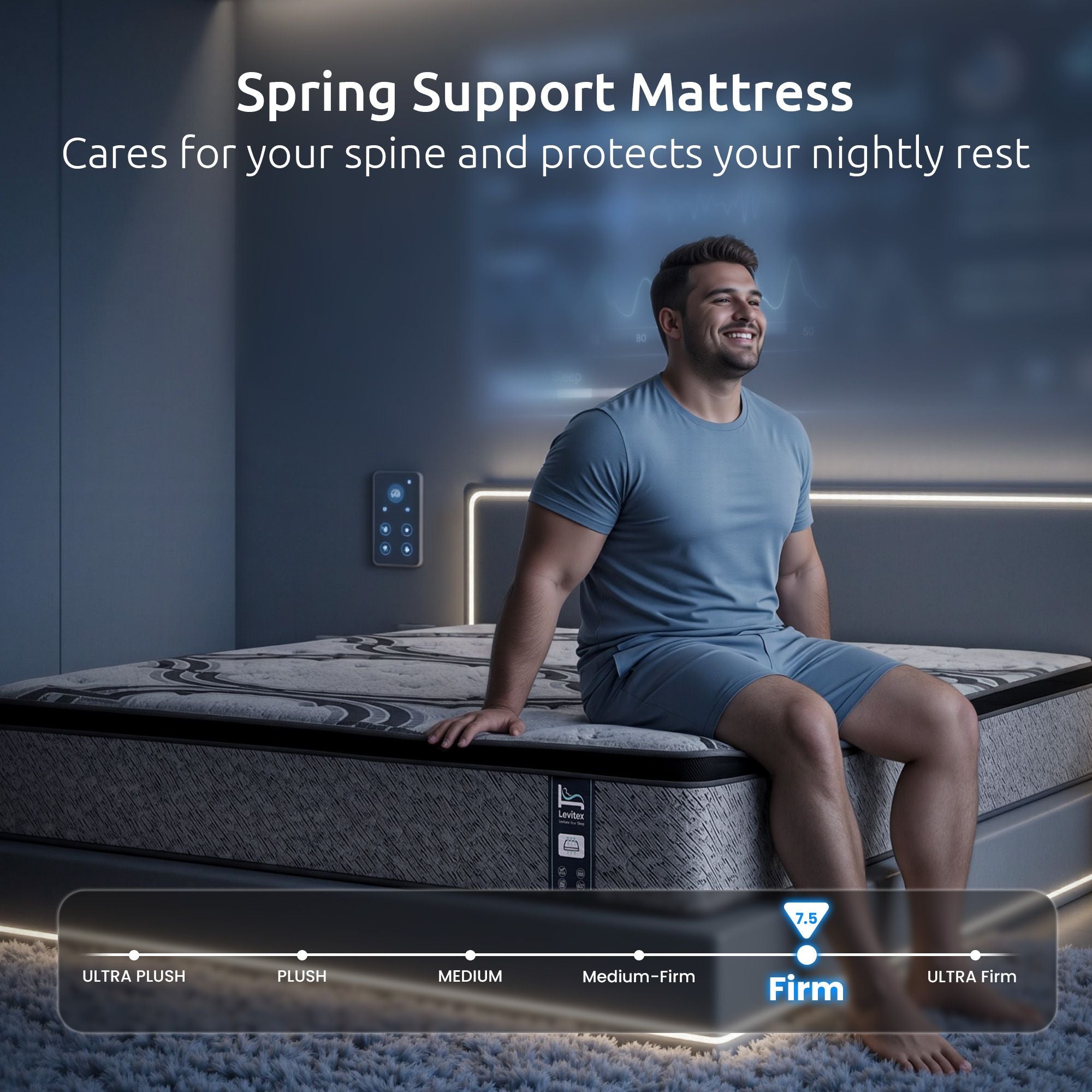 Levitex King Mattress 34 cm 5-Zone Pocket Spring with Latex & Memory Foam or Extra Lumbar & Shoulder Support