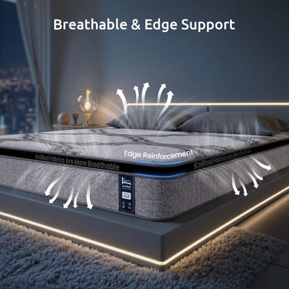 Levitex Queen Mattress 34 cm 5-Zone Pocket Spring with Latex & Memory Foam or Extra Lumbar & Shoulder Support