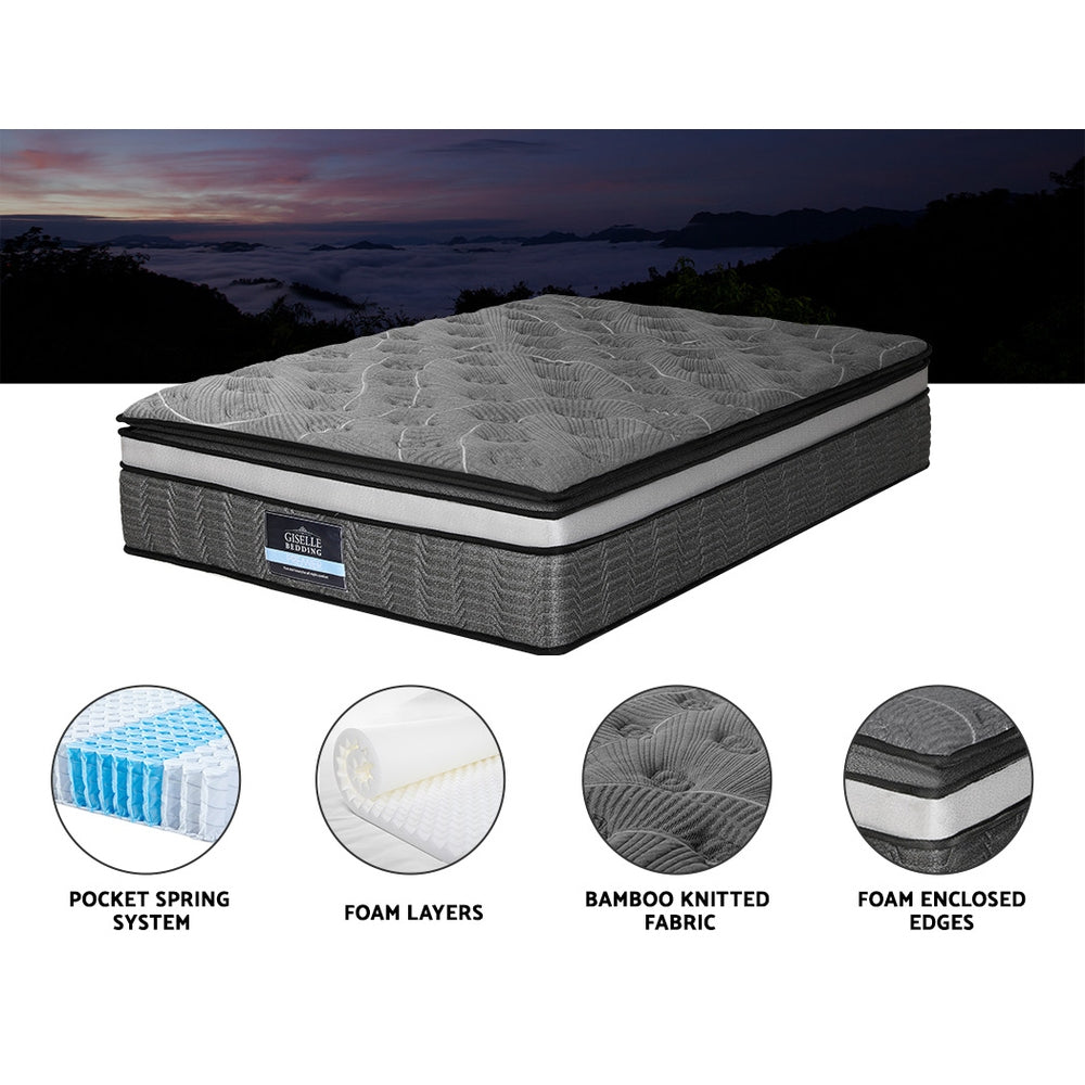 Giselle Bedding 34cm Mattress Double Layer Pocket Spring Double MATTRESS-MINI-PS-D