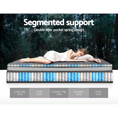 Giselle Bedding 34cm Mattress Double Layer Pocket Spring Double MATTRESS-MINI-PS-D