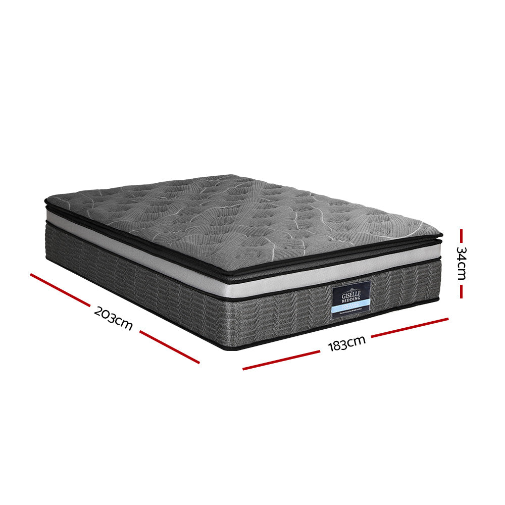 Giselle Bedding 34cm Mattress Double Layer Pocket Spring King MATTRESS-MINI-PS-K
