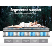 Giselle Bedding 34cm Mattress Double Layer Pocket Spring King MATTRESS-MINI-PS-K