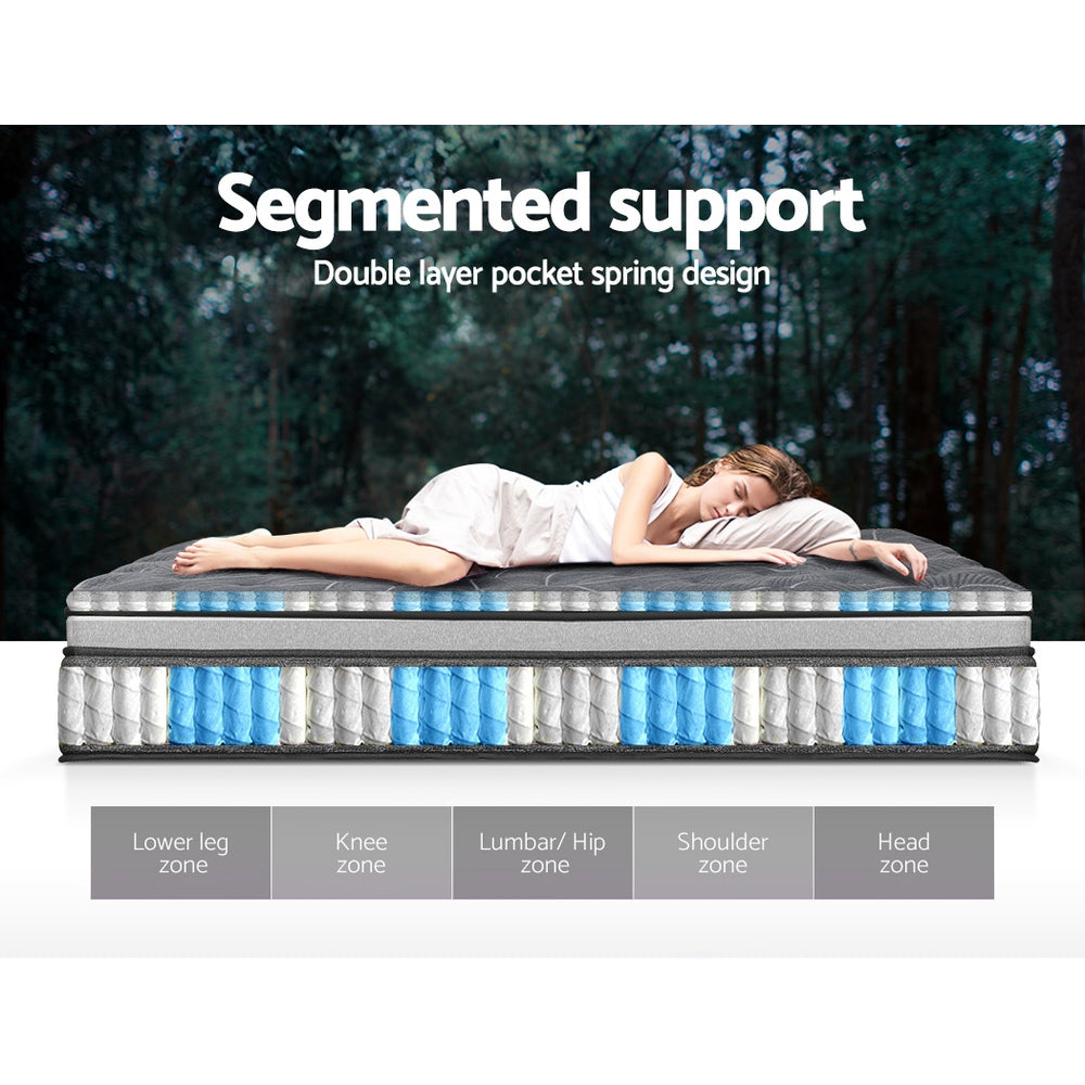 Giselle Bedding 34cm Mattress Double Layer Pocket Spring King MATTRESS-MINI-PS-K