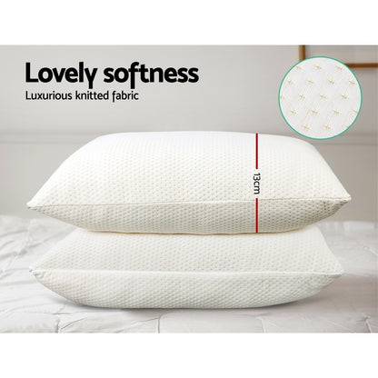 Giselle Bedding Memory Foam Pillow 13cm Thick Twin Pack MATTRESS-SHED-PILLOWX2