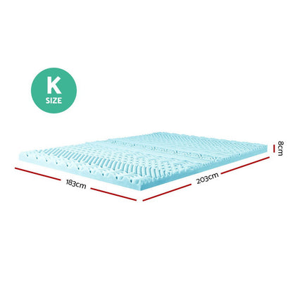 Giselle Bedding Memory Foam Mattress Topper 11-Zone 8cm King MATTRESS-TOP-11Z-8-BL-K