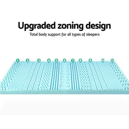 Giselle Bedding Memory Foam Mattress Topper 11-Zone 8cm Single MATTRESS-TOP-11Z-8-BL-S