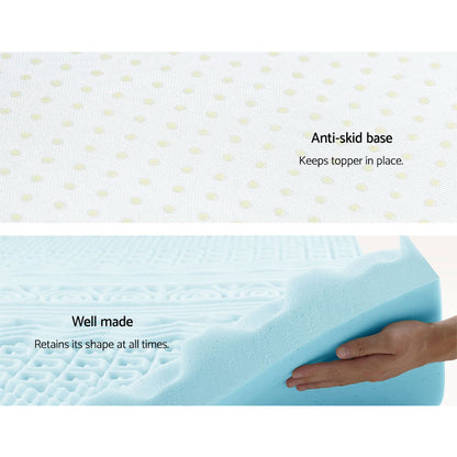 Giselle Bedding Memory Foam Mattress Topper 11-Zone 8cm Single MATTRESS-TOP-11Z-8-BL-S