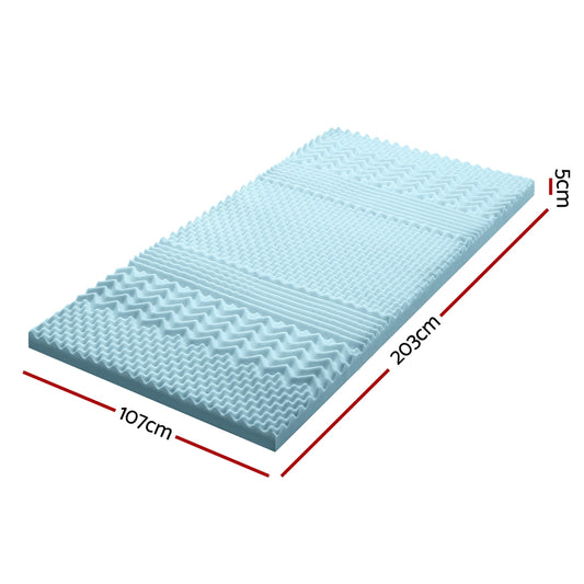Giselle Bedding 5cm Memory Foam Mattress Topper 7-Zone King Single MATTRESS-TOP-7Z-5-BL-KS