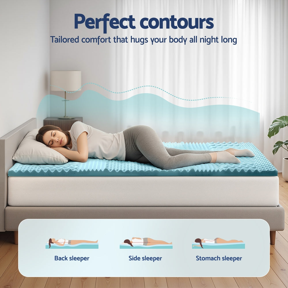Giselle Bedding 5cm Memory Foam Mattress Topper 7-Zone King Single MATTRESS-TOP-7Z-5-BL-KS