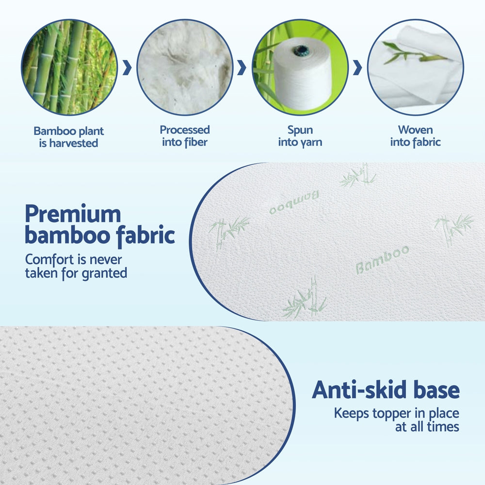 Giselle Bedding 5cm Memory Foam Mattress Topper 7-Zone King Single MATTRESS-TOP-7Z-5-BL-KS
