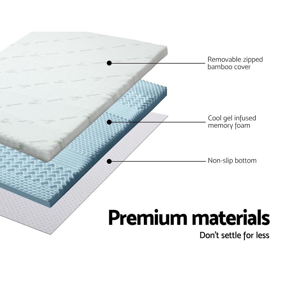 Giselle Bedding Memory Foam Mattress Topper 7-Zone 8cm King MATTRESS-TOP-7Z-8-BL-K