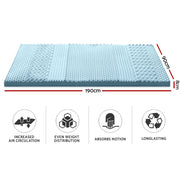 Giselle Bedding Memory Foam Mattress Topper 7-Zone 8cm Single MATTRESS-TOP-7Z-8-BL-S