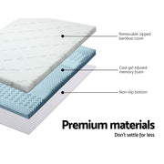 Giselle Bedding Memory Foam Mattress Topper 7-Zone 8cm Single MATTRESS-TOP-7Z-8-BL-S