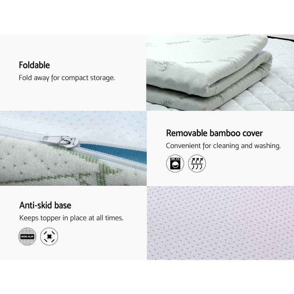 Giselle Bedding Memory Foam Mattress Topper 7-Zone 8cm Single MATTRESS-TOP-7Z-8-BL-S