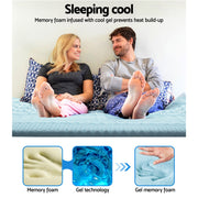 Giselle Bedding Memory Foam Mattress Topper 7-Zone 8cm Single MATTRESS-TOP-7Z-8-BL-S