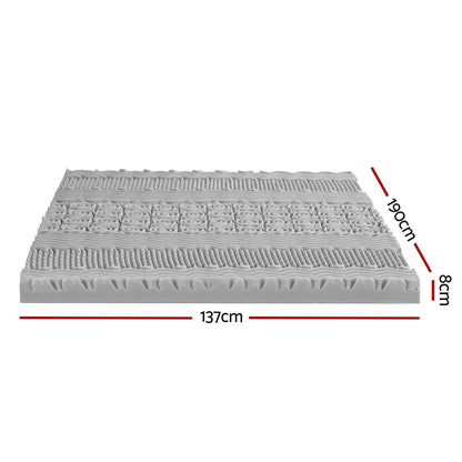 Giselle Bedding 8cm Memory Foam Mattress Topper 7-Zone Graphite Double MATTRESS-TOP-7Z-8-GY-D