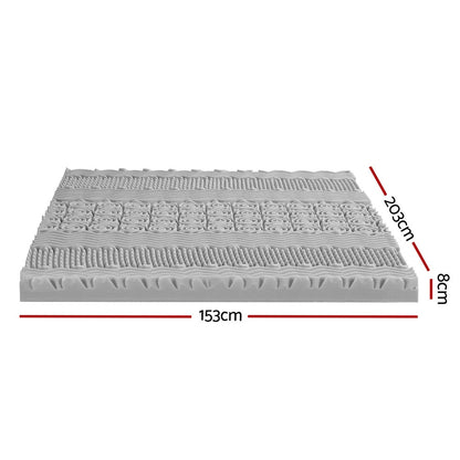 Giselle Bedding 8cm Memory Foam Mattress Topper 7-Zone Graphite Queen MATTRESS-TOP-7Z-8-GY-Q