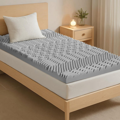 Giselle Bedding 8cm Memory Foam Mattress Topper 7-Zone Graphite Single MATTRESS-TOP-7Z-8-GY-S