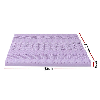 Giselle 8cm Memory Foam Mattress Topper Lavender Infused Bamboo Cover 7-Zone King MATTRESS-TOP-7Z-8LA-K