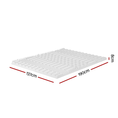 Giselle Bedding Memory Foam Mattress Topper 7-Zone Airflow Pad 8cm Double White MATTRESS-TOP-7ZONE-8-D