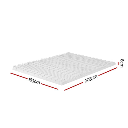 Giselle Bedding Memory Foam Mattress Topper 7-Zone Airflow Pad 8cm King White MATTRESS-TOP-7ZONE-8-K